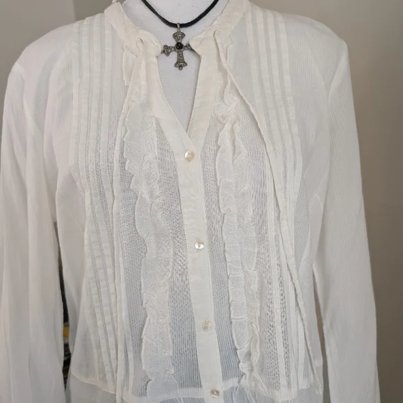 Cottagecore Cotton Tunic With Ruffles - Picture 13 of 15